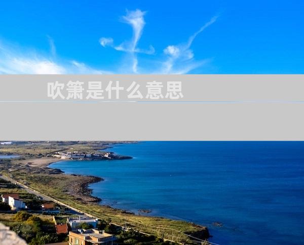 吹箫是什么意思