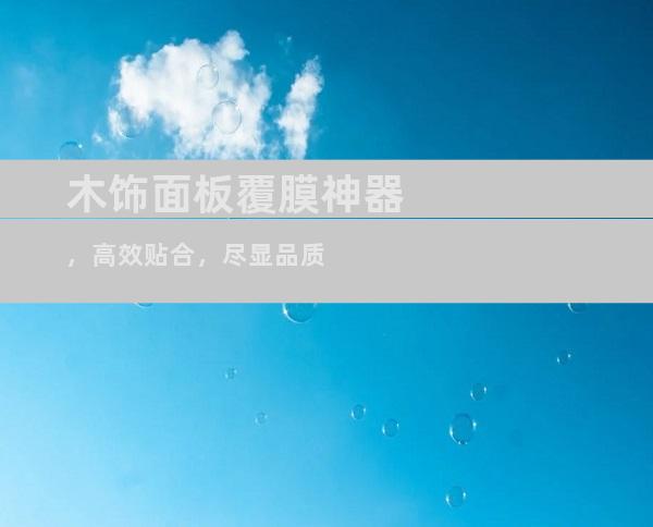 木饰面板覆膜神器，高效贴合，尽显品质