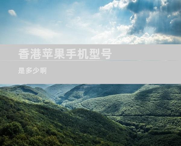 香港苹果手机型号是多少啊
