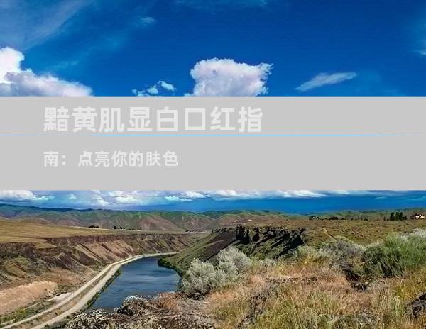 黯黄肌显白口红指南：点亮你的肤色